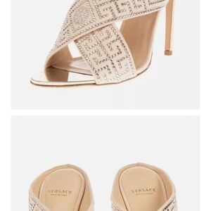 Versace Blush Crystal-Embellished Stiletto Mule